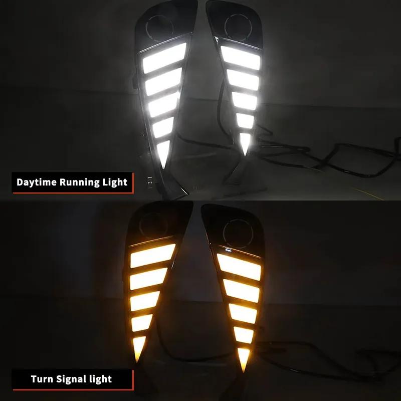 Multi-function LED Reflector Lamp For Toyota C-HR CHR    DRL Dynamic Yellow White Turn Signal Daylight Fog Lamp 12V