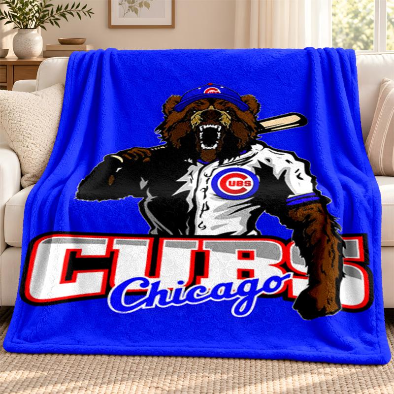 Chicago Cubs blanket Flannel Blanket Soft Cozy Plush Throw for Sofa Bed Lightweight Home Decoration Outdoor camping