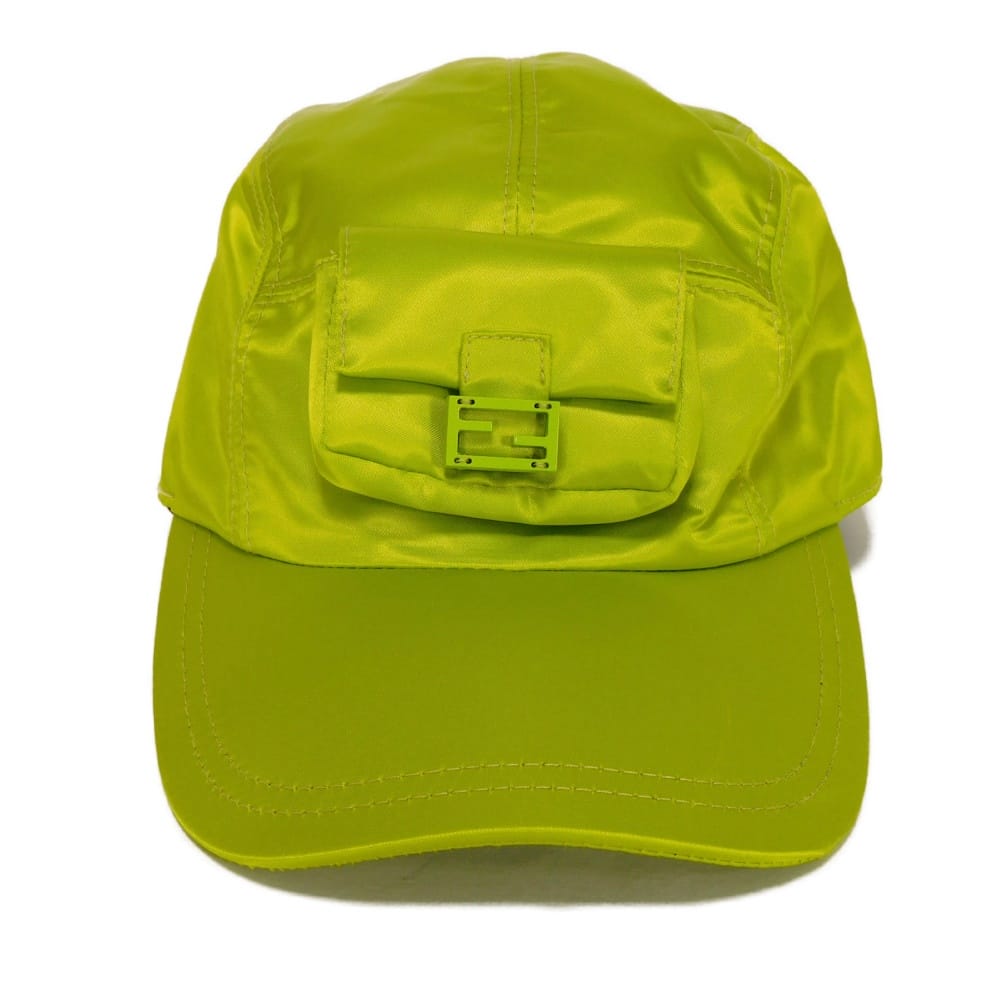 Used 11491 Baguette Pouch Baseball Cap FXQ934 ANBA F0L89 7919 Jet Acid Green TU 22.8" FF Logo Nylon Wasabi Men's from