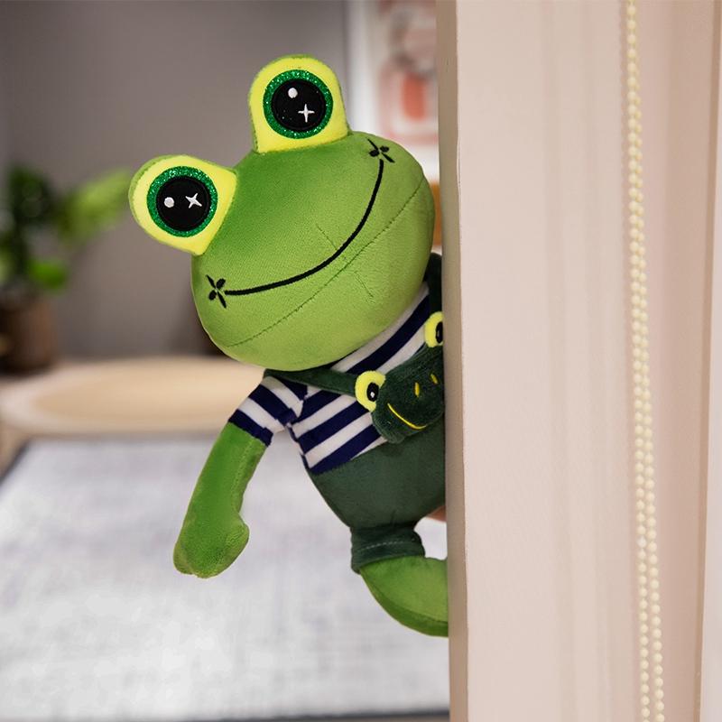 30Cm Kawaii Green Frog Plush Toy Stuffed Cartoon Dressed Animal Doll Cute Decor Plushie Gift