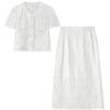 French Romantic Hollow Floral Two-Piece Skirt Set