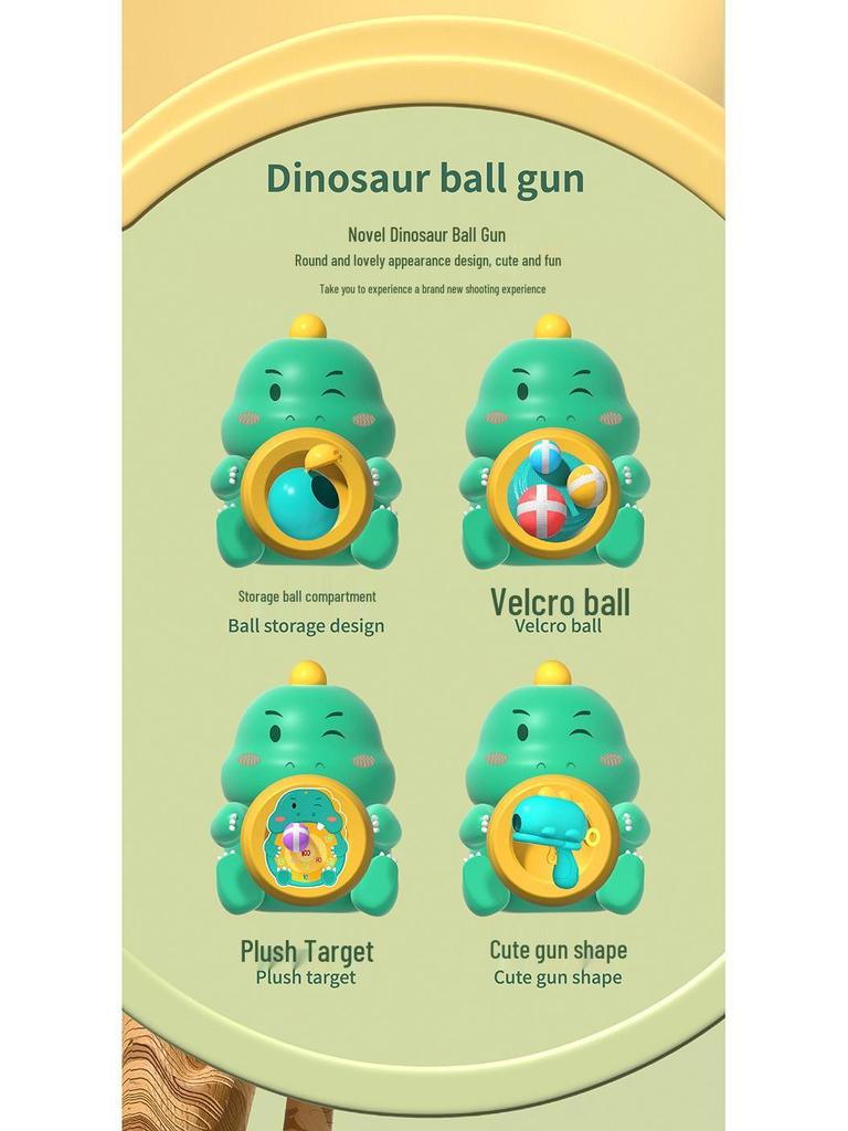 Dinosaur Rapid-Fire Sticky Ball Gun for Kids' Indoor Play