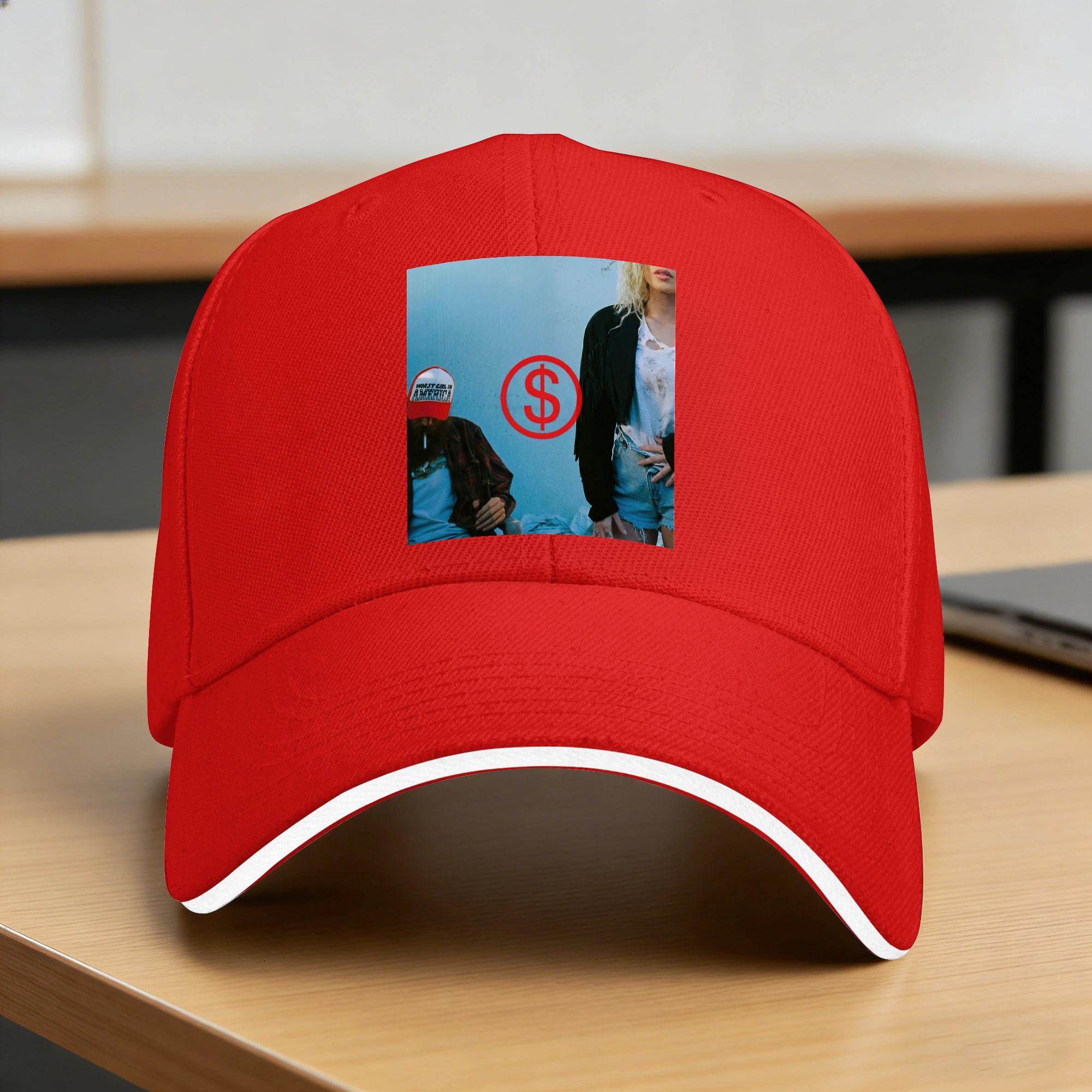 Schlechteste Mädchen Amerikas Slayyyter Sun Baseballkappe Sommer Paar Damen Design Hip Hop Hut Lässig Kpop Rock Snapback Kappe One Size red