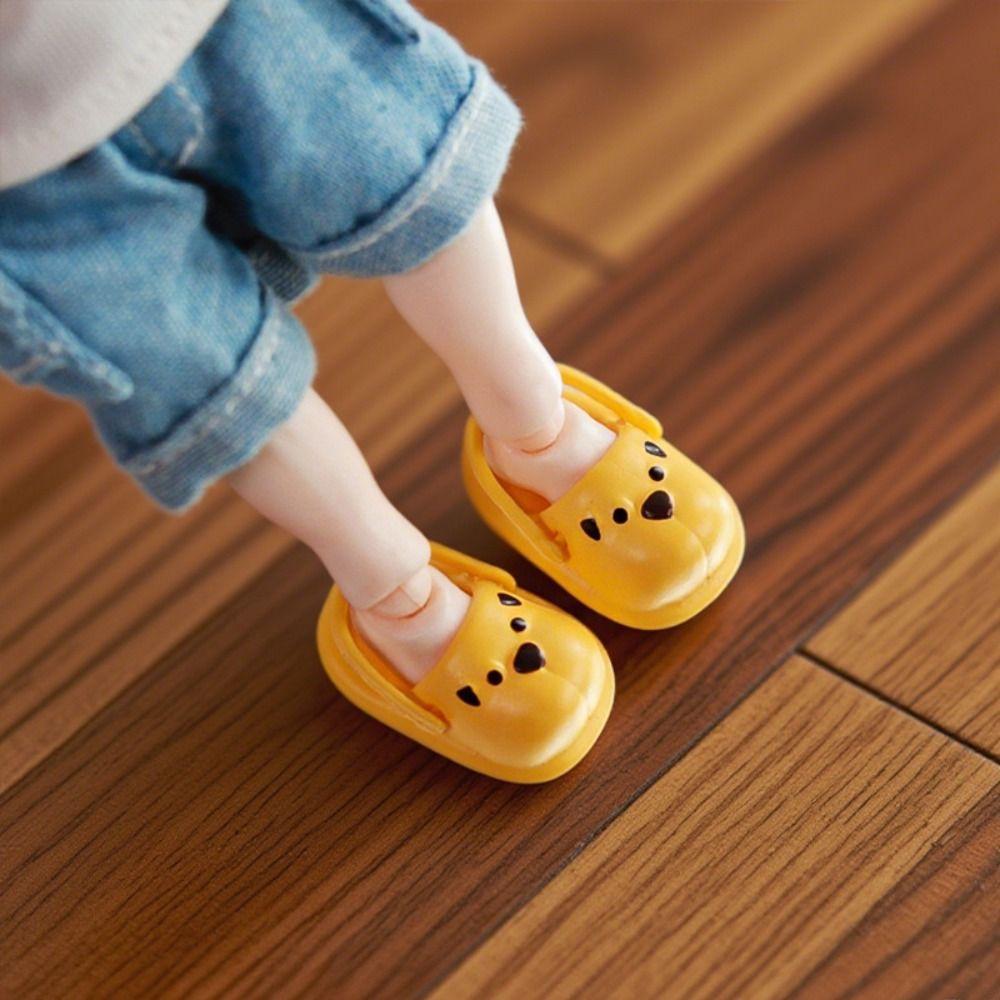 1 Pair Round Toe Ob11 Doll Slippers Simulation Silicone puppy slippers  Kids Gift