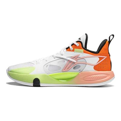 Comfortable Trendy Shock Absorption Non-Slip Wear-Resistant Low-Top Basketball Shoes Men Sneaker White Orange Green ABPU053-3