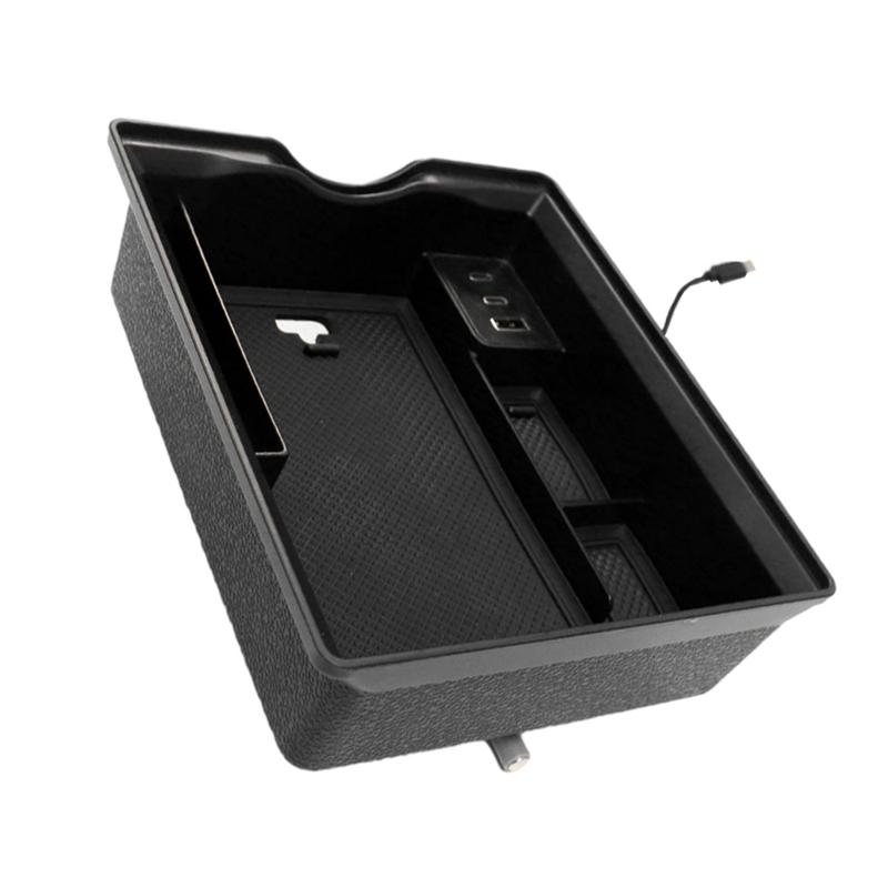 Suitable for Tesla Model 3 - Central Control Storage Box with Extender Charger suitable for Tesla Model Y -