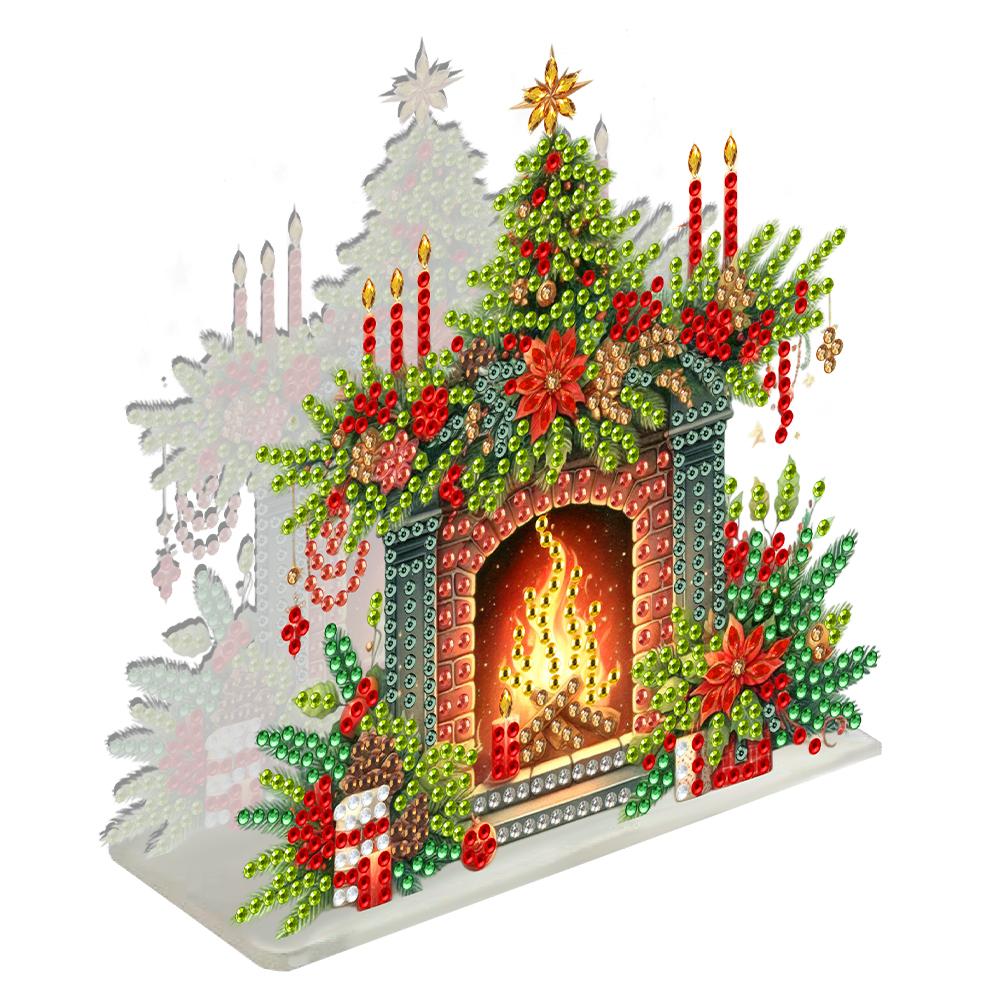 Double Sided Xmas Theme Diamond Painting Desktop Napkin Holder Acrylic Ornament Diamond Painting Desktop Napkin Rack Decoration