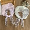 Headscarf female idyllic spring and summer new lace splicing small flower triangle scarf scarf female scarf flower headband hair accessories