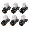 AC 110V/120V Coil 4PDT Relay Pack 6pcs with Socket 35mm DIN Rail Mount for Automation Control and Power Switching 14 Pin