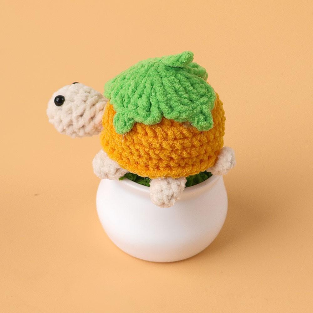 Hand-Knitted Wool Fake Flowers Set: Sunflower, Carnation, Tulip - Desktop Decor, Teacher/Student Gift, Everlasting Bouquet