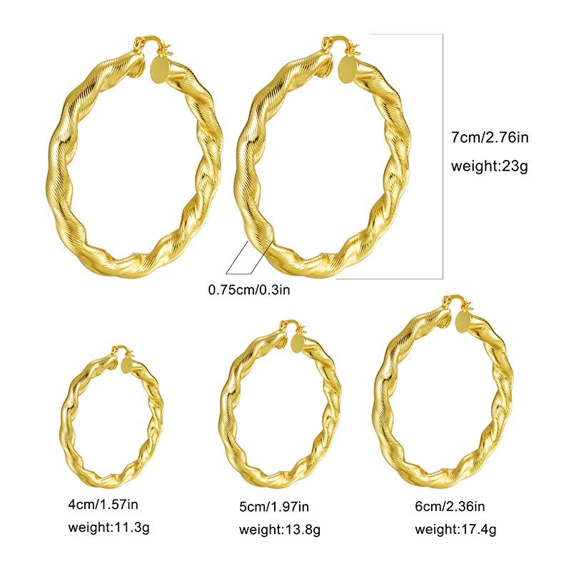 Gold & Silver Twisted Hoop Earrings for Women - Stylish Light Luxury Fashion Accessory