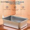 Large Stainless Steel Cat litter box Open Cat Toilet Durable Comfortable And Easy To Clean With A Litter Scoop And Litter Mat