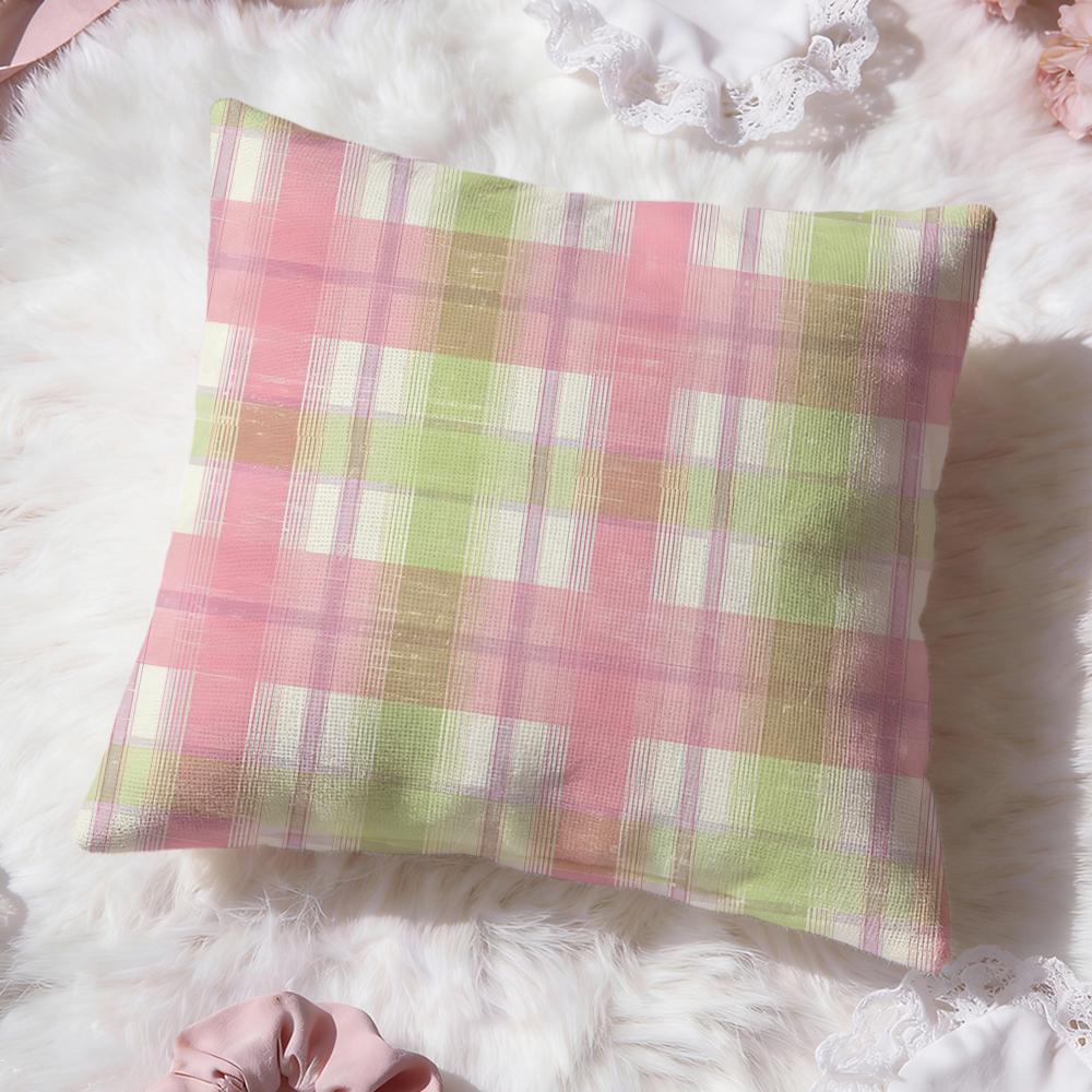Simple checkered pattern Cushion Cover Premium Comfort Reversible Pillow Cove Two in One Design for Any Room Car Interior