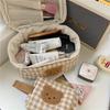 Cartoon Animal Curly Patch Bear Cosmetic Bag Cute Niche Female Storage Bag Student Portable Large Capacity Cotton Quilted Handba