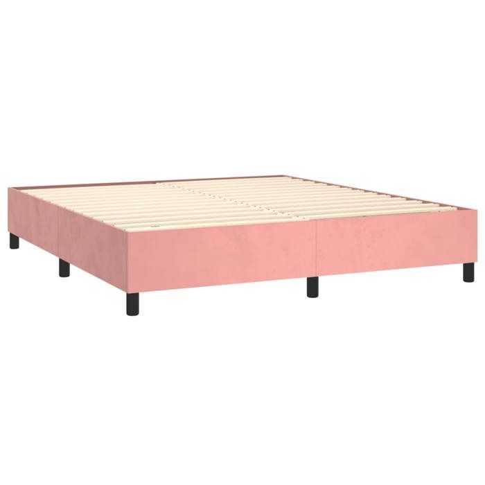 Maison Exclusive - Sommier à lattes de lit avec matelas Rose 180x200 cm Velours