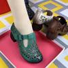 Spring and Autumn Retro Small Leather Shoes Platform Sandals Casual Sandals 2025 Summer New Hollow Middle-aged and Elderly Hole Women's Shoes