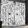 Vintage Botanical Print Curtains Polyester Fabric Suitable Living Room Bedroom Decoration Curtain Machine Washable Ideal For