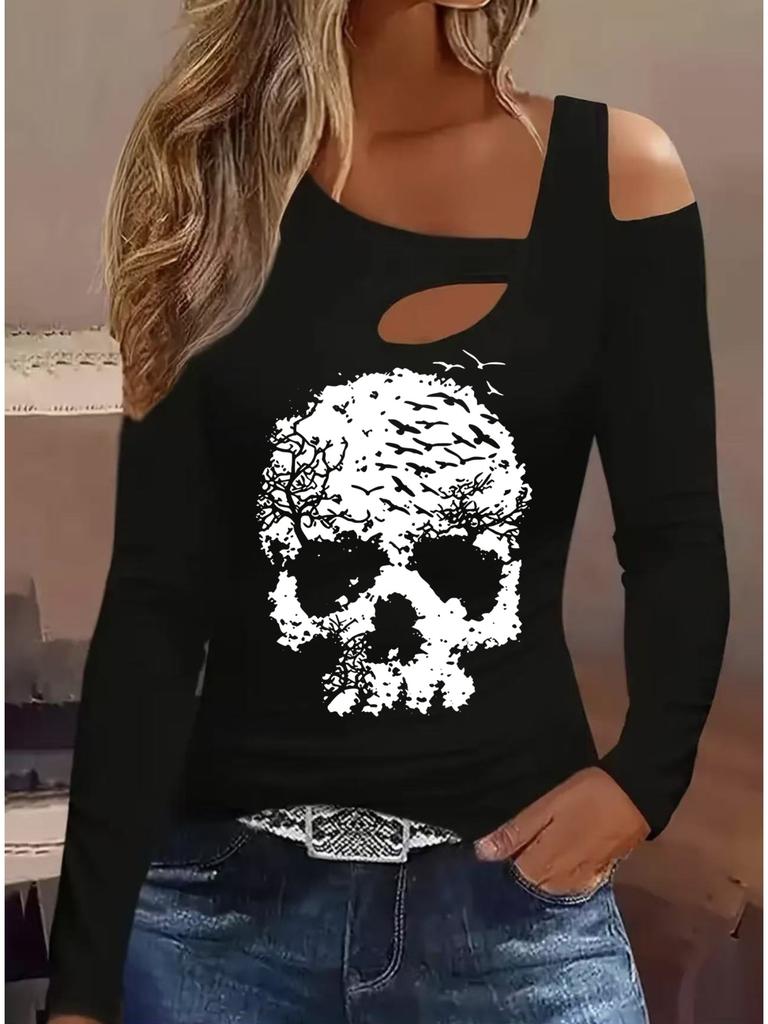 Fashion Painting Blouses Long Sleeved T Shirts Casual Skirt Tops