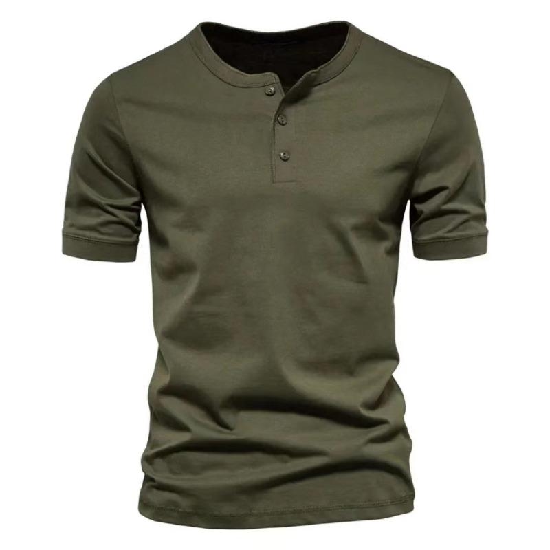 Men's Crew Neck Short Sleeve Men Casual Slim Sport Solid Color T-shirt Men
