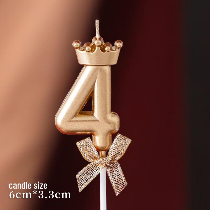 Ally Champagne Gold & Silver Number 1 & Crown Bowknot Candle Set