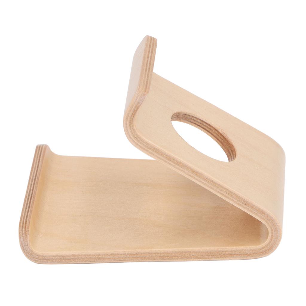 Wooden Phone Stand Waterproof Ergonomic Integrated Wood Tablet Holder with TPU Non Slip Pad