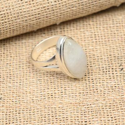 Rainbow Moonstone Gemstone Handmade Solid 925 Sterling Silver Ring Jewelry