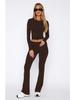 2024 Euro-American Women's Fashion Long Sleeve Pullover & Slim Fit Flared Pants Set
