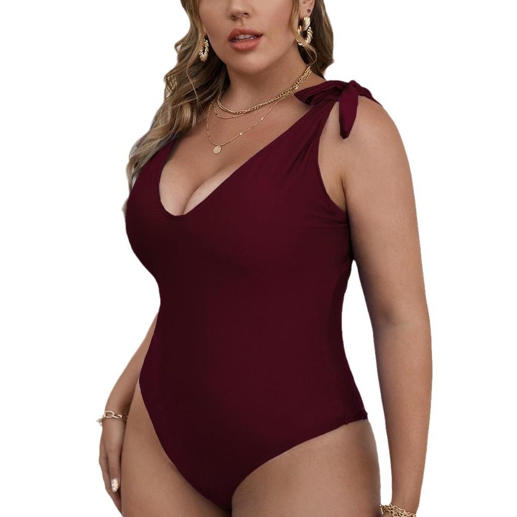 2025 High-End European & American Plus Size One-Piece Swimsuit