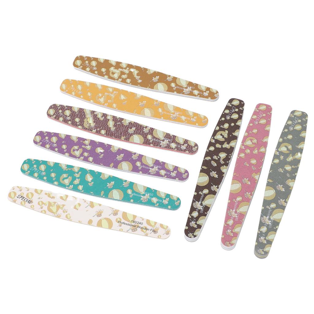 9PCS Nail File Professional Nail Art Sanding Strips Polishing Tools Set Washable Nail Care Buffer Fi