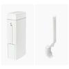 Slim Plastic Trash Can with Toilet Brush Holder 4.5L Garbage Can with Press Top