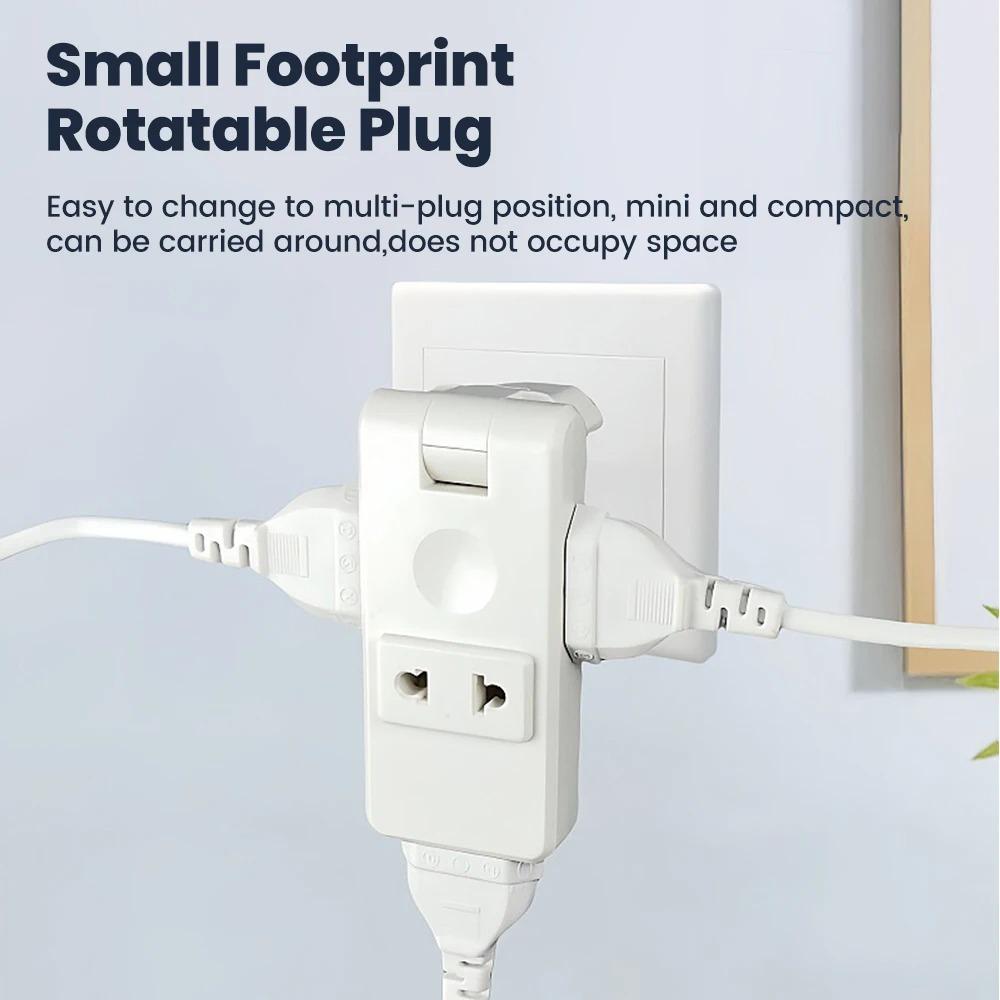 EU Plug Adapter 4 in 1 Wall Outlet Extension – 180° Rotating Portable Power Converter