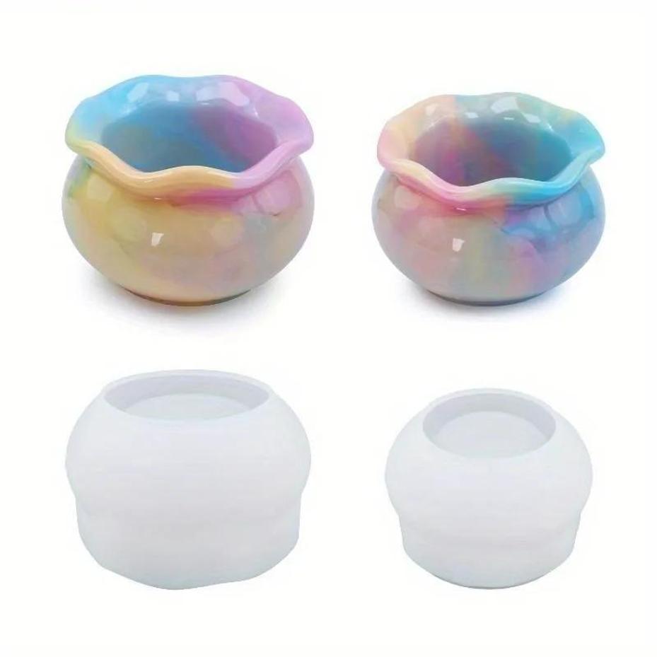 1 Pcs Fish Tank Candle Jar Silicone Mold DIY Succulent Flower Pot Vase Jewelry Storage Box Concrete Plaster Mould Home Decor