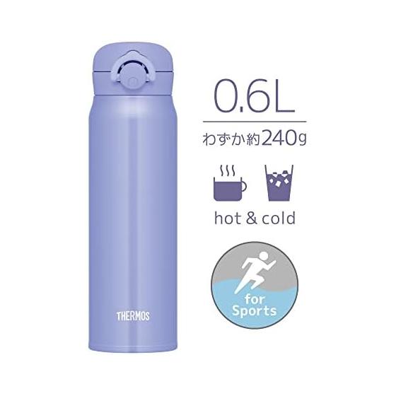 Thermos Water Bottle Vacuum Insulated Mobile Mug 600ml Blue Purple JNR-603 BL-PL