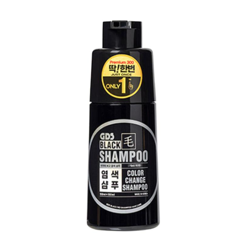 GDS Protein Hair Dye Shampoo for Gray Hair 300ml Black or Dark Brown Color Care Black