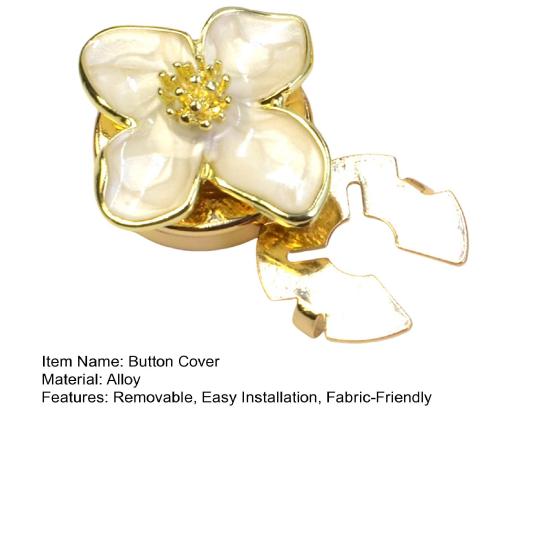 Capac Nasture Floare Clip Nasture Floral Femei Capac Nasture Decorativ Demontabil Fără Cusătură pentru Nasturi Cămăși Bluză
