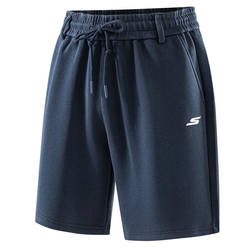 Skechers Letter Logo Comfortable Breathable Quick-Dry Fitness Casual Shorts Unisex shorts Blue Gray P225U090-010N S