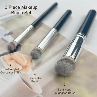 3 Stück Foundation Concealer Pinsel für flüssiges Make-up Nahtlose Schräge Creme Foundation und Unteraugen Concealer Kosmetikpinsel Set