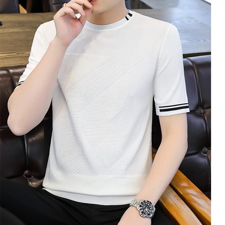 

Мужская большая летняя круглая шея Прохладный короткий рукав