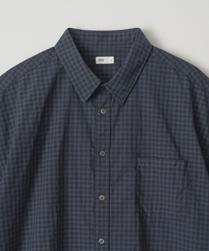 ANOTHER OFFICE Huge Garment Gingham Check Shirt (Smoky Indigo)