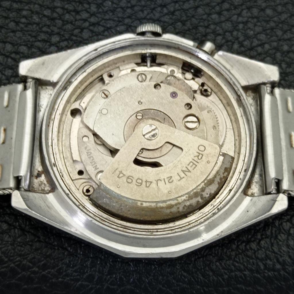 VINTAGE ORIENT AUTOMATIC 46941 JAPAN MENS GREEN COLOR DIAL WATCH A700682-5 R204-a700682
