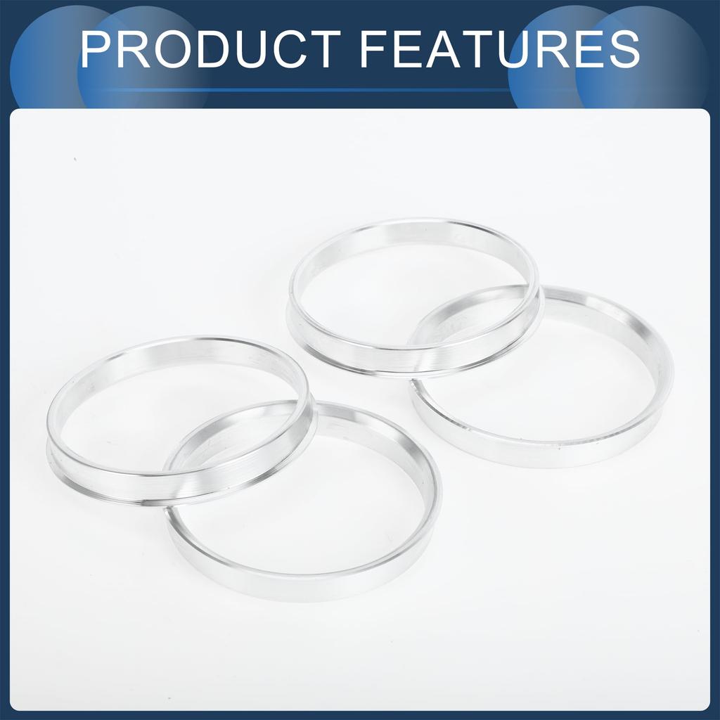INFINAUTO Nabenzentrierring, 67,1 mm Innendurchmesser bis 72,6 mm Außendurchmesser, Fahrzeug-Radnabenring, Aluminiumlegierung, 4 Stück