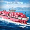 Containerschiff Bausteine, Pädagogisches Spielzeug für Kinder, Puzzle-Montagemodell, Kreative Schreibtischdekoration & Geburtstagsgeschenk für Jungen/Mädchen
