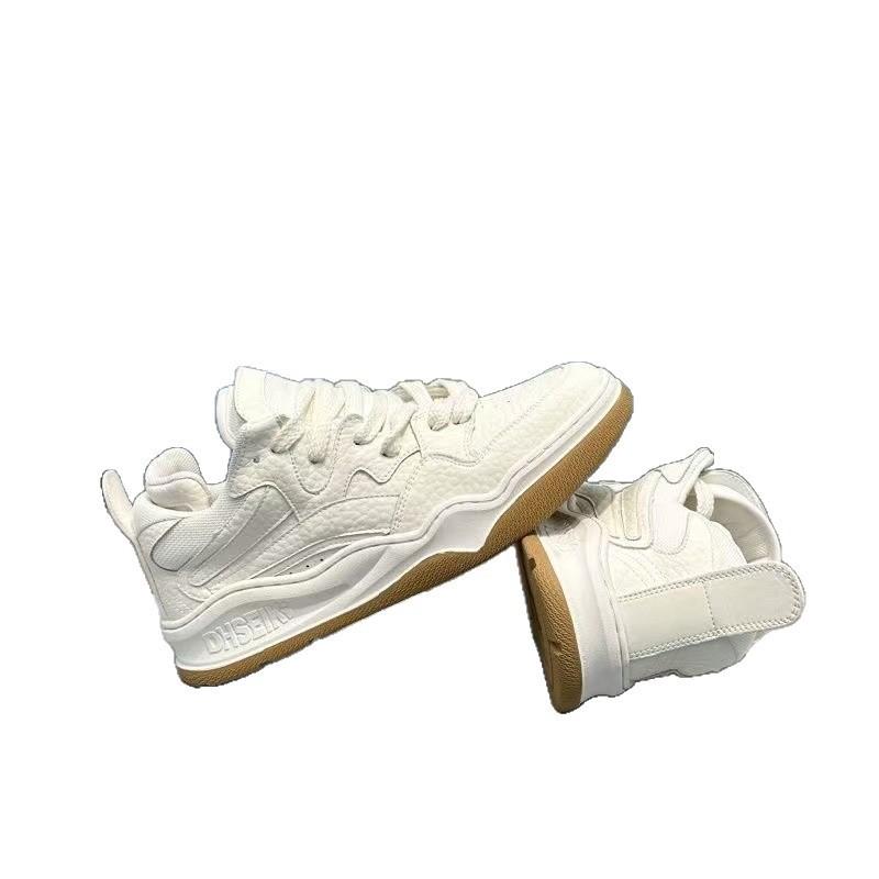 Kids Shoes Mens White Chunky Sole Casual Sneakers Low Top Breathable Sport Shoes Youth