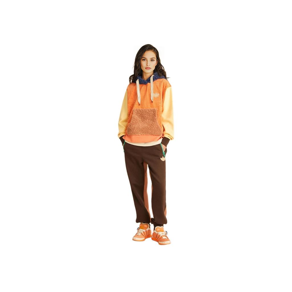 Adidas Originals Trefoil X Melting Sadness Co-Branded Rabbit Patch Contrast Collar Long Sleeve Sweatshirt Unisex Tops Light-Khaki-Brown HY7255