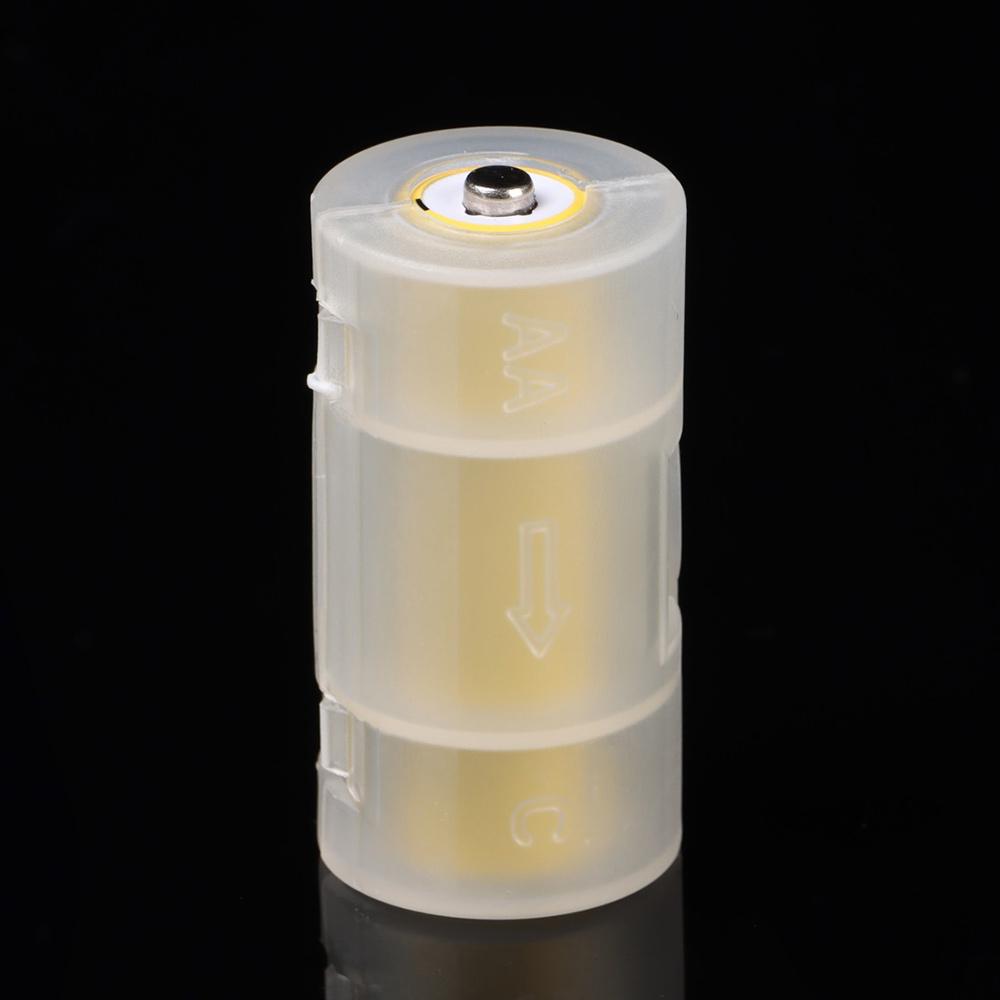 Box Portable Holder Batteries Adapter AA to C Size Switcher Adaptor Case Cell Battery Converter