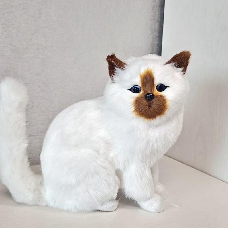 New Lifelike Cat Plush Toys Persian Cat and Tabby Cat Simulated Cat Doll Cute Sitting Cat Animal Plush Model Decor Ornaments