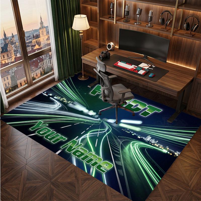 Tappeto in Cristallo Vellutato Personalizzato Fendt, Tappeto Morbido Antiscivolo con Testo Nome Personalizzato per Soggiorno Camera da Letto