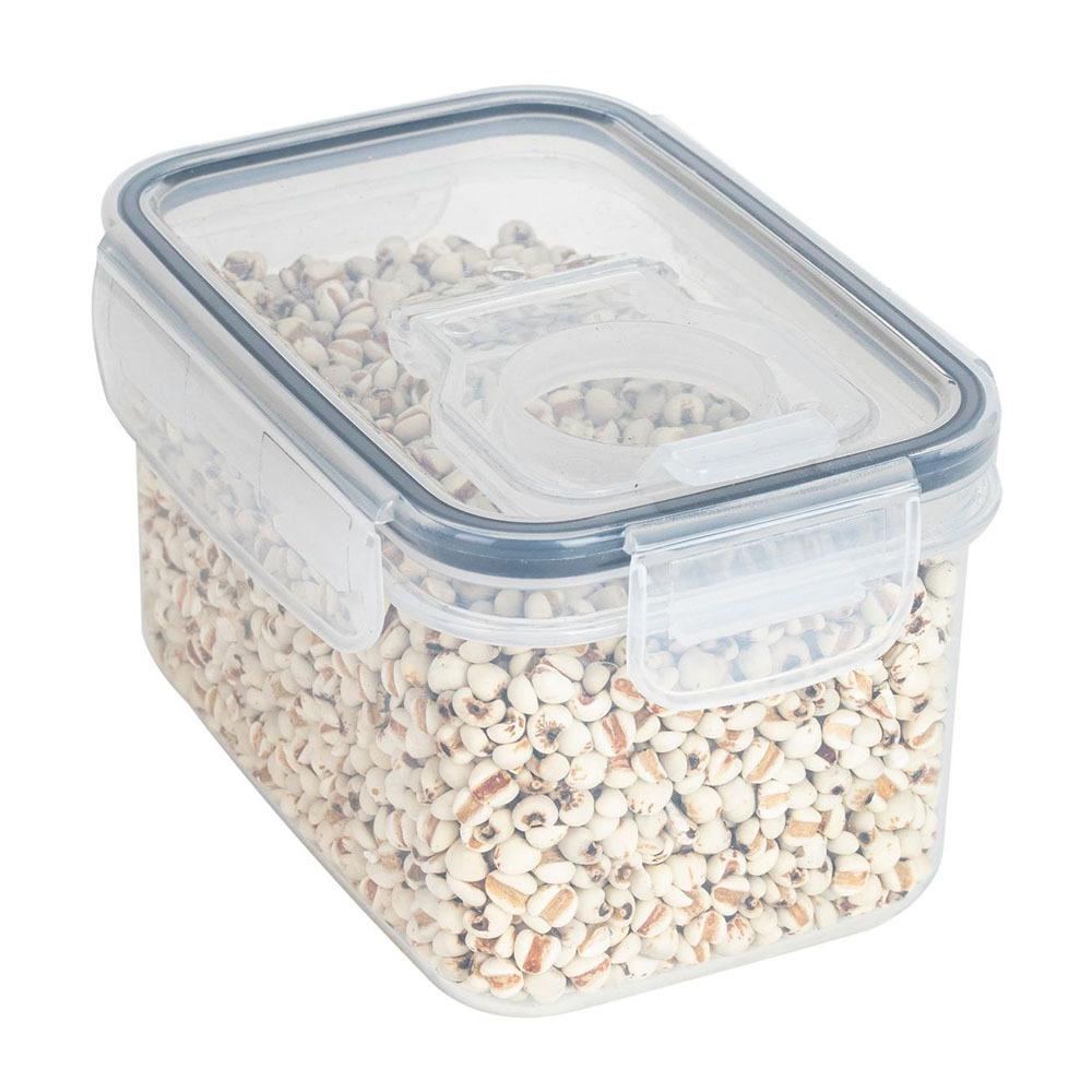 Transparent Rectangular Rice Bucket Sealed Dustproof Grain Storage Tank for Kitchen