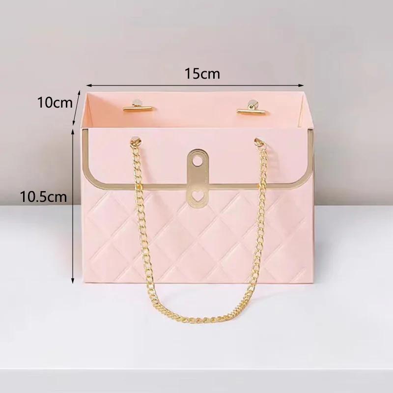 Paper Handy Gift Bag Flower Box Handy Gift Bag Basket Wedding Party Valentine's Day Gift Rose Flower Storage Packaging Birthday