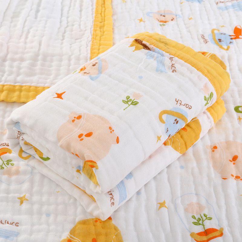 

6-Layer Pure Cotton Gauze Blanket: Ultra-Soft Newborn Swaddle & Toddler Bath Towel 110x110 cm